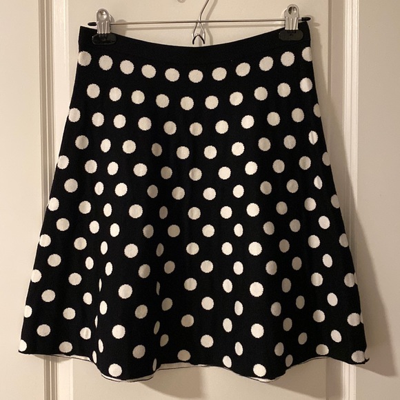 Spense black and white polka dot skirt knee length - Picture 1 of 5